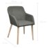 vidaXL Dining Chairs 2 pcs Light Grey Fabric and Solid Oak Wood - Image 6