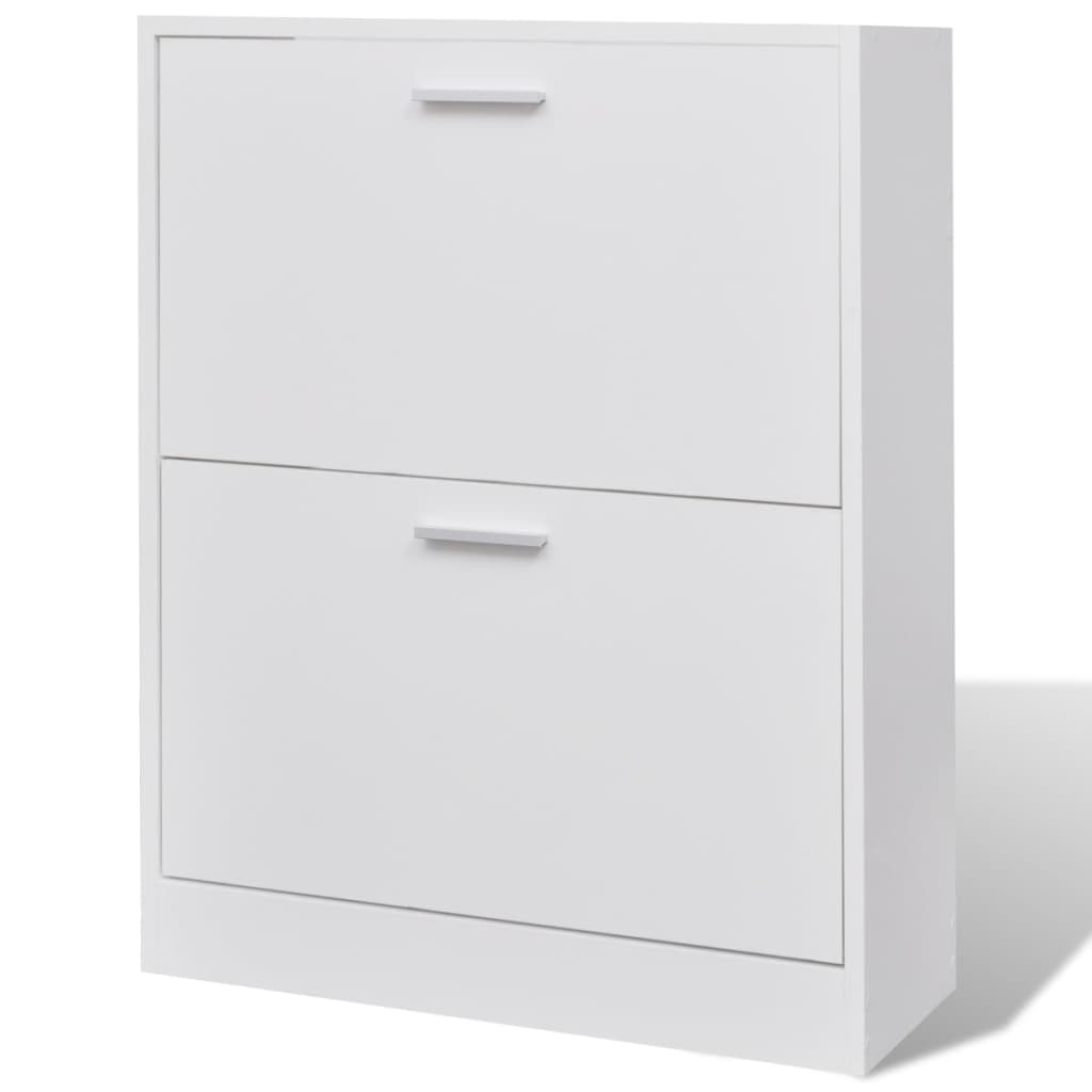 8718475885573_g_en_hd_1 vidaXL Shoe Cabinet with 2 Compartments Wooden White - Image 2