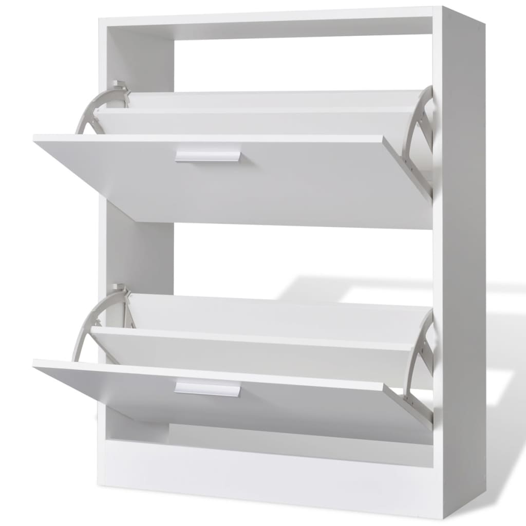 8718475885573_g_en_hd_3 vidaXL Shoe Cabinet with 2 Compartments Wooden White - Image 5