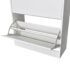 vidaXL Shoe Cabinet with 2 Compartments Wooden White - Image 6