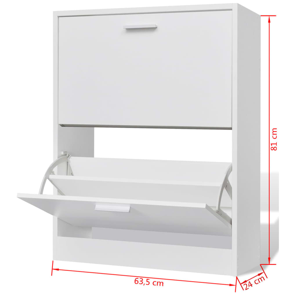 8718475885573_g_en_hd_5 vidaXL Shoe Cabinet with 2 Compartments Wooden White - Image 7