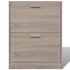 Oak Look Wooden Shoe Cabinet with 2 Compartments - Image 4