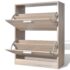Oak Look Wooden Shoe Cabinet with 2 Compartments - Image 5