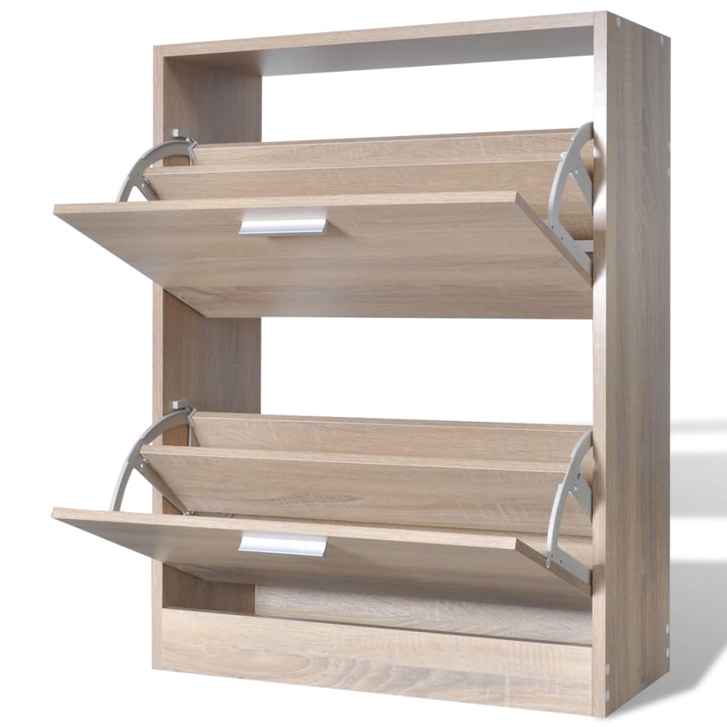 8718475885580_g_en_hd_3 Oak Look Wooden Shoe Cabinet with 2 Compartments - Image 5
