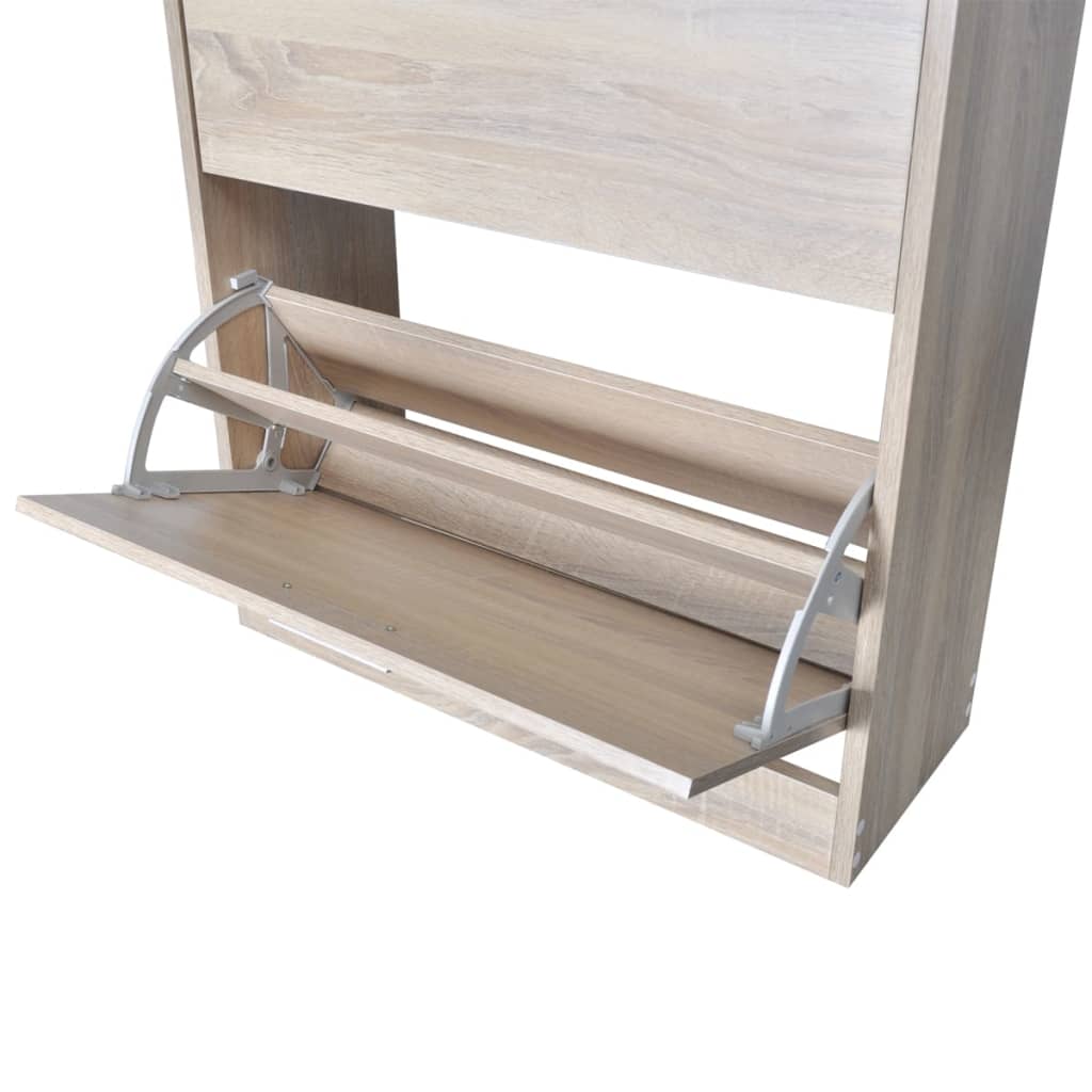 8718475885580_g_en_hd_4 Oak Look Wooden Shoe Cabinet with 2 Compartments - Image 6