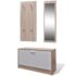 Oak and White 3-in-1 Wooden Shoe Cabinet Set - Image 2