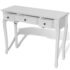 vidaXL Dressing Console Table with Three Drawers White - Image 7