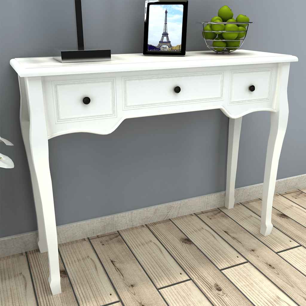 8718475885849_m_en_hd_1 vidaXL Dressing Console Table with Three Drawers White - Image 1