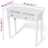 vidaXL Dressing Console Table with Two Drawers White - Image 7