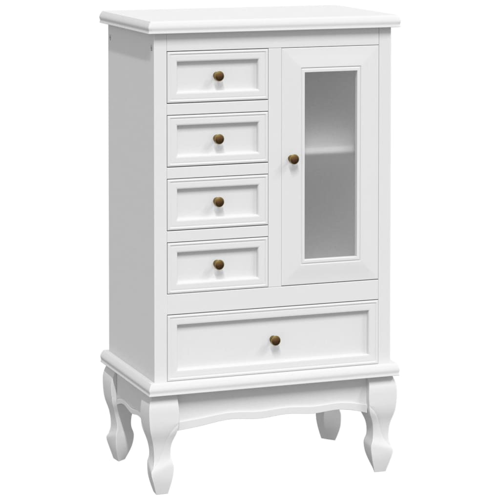 8718475885917_a_en_hd_1 vidaXL Cabinet with 5 Drawers 2 Shelves White - Image 2
