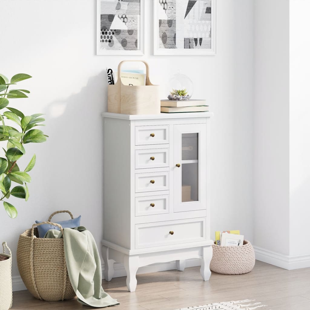 8718475885917_g_en_hd_1 vidaXL Cabinet with 5 Drawers 2 Shelves White - Image 4