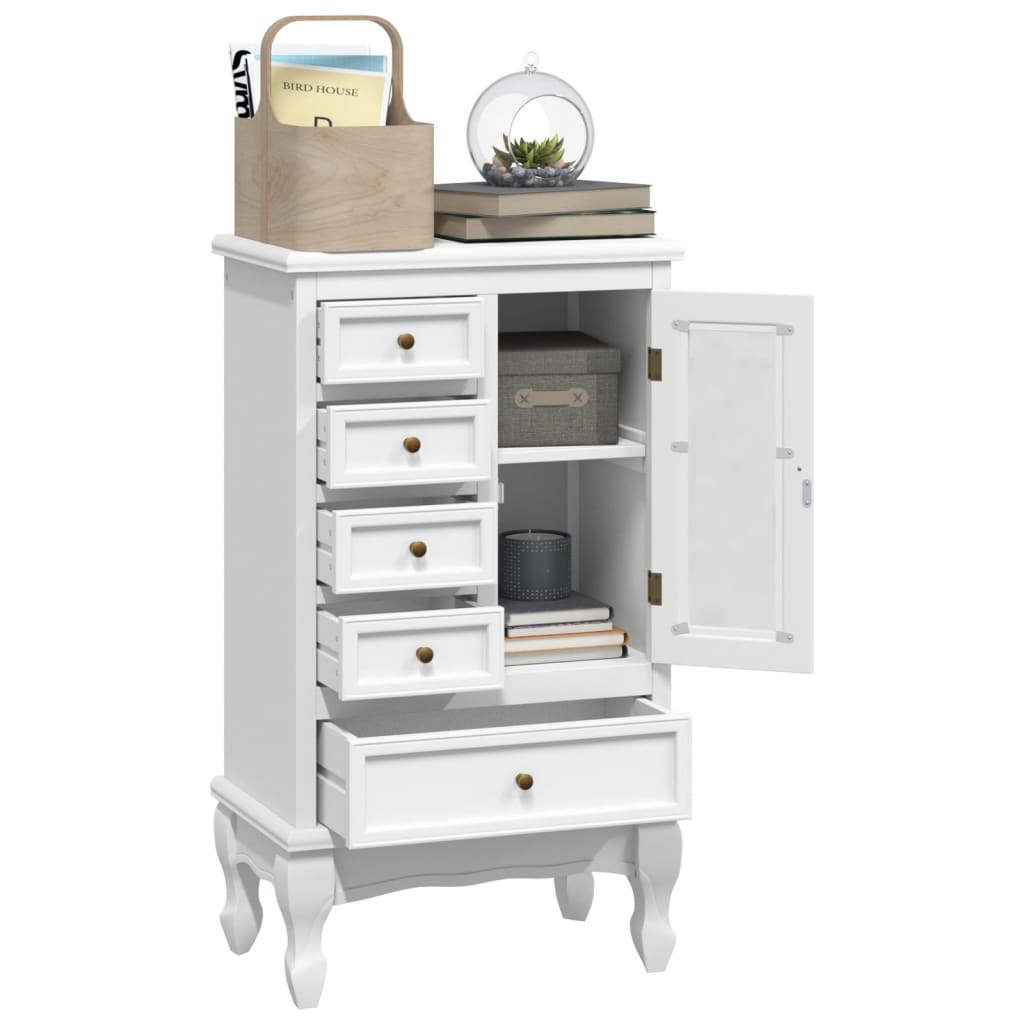 8718475885917_g_en_hd_2 vidaXL Cabinet with 5 Drawers 2 Shelves White - Image 5
