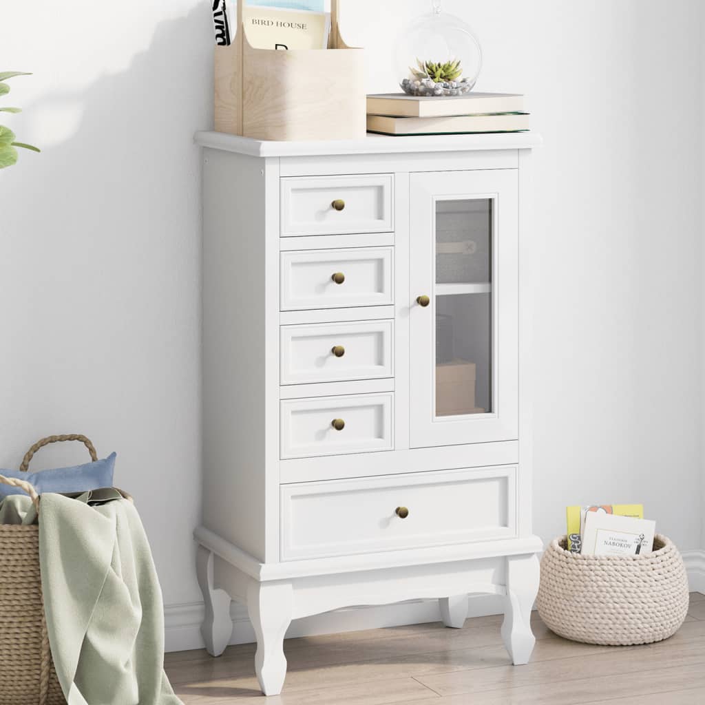 8718475885917_m_en_hd_1 vidaXL Cabinet with 5 Drawers 2 Shelves White - Image 1