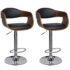 vidaXL Bar Stools 2 pcs Bent Wood and Faux Leather