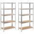vidaXL Storage Shelf Silver 2 pcs