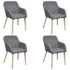 vidaXL Dining Chairs 4 pcs Light Grey Fabric and Solid Oak Wood