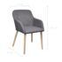 vidaXL Dining Chairs 4 pcs Light Grey Fabric and Solid Oak Wood - Image 6