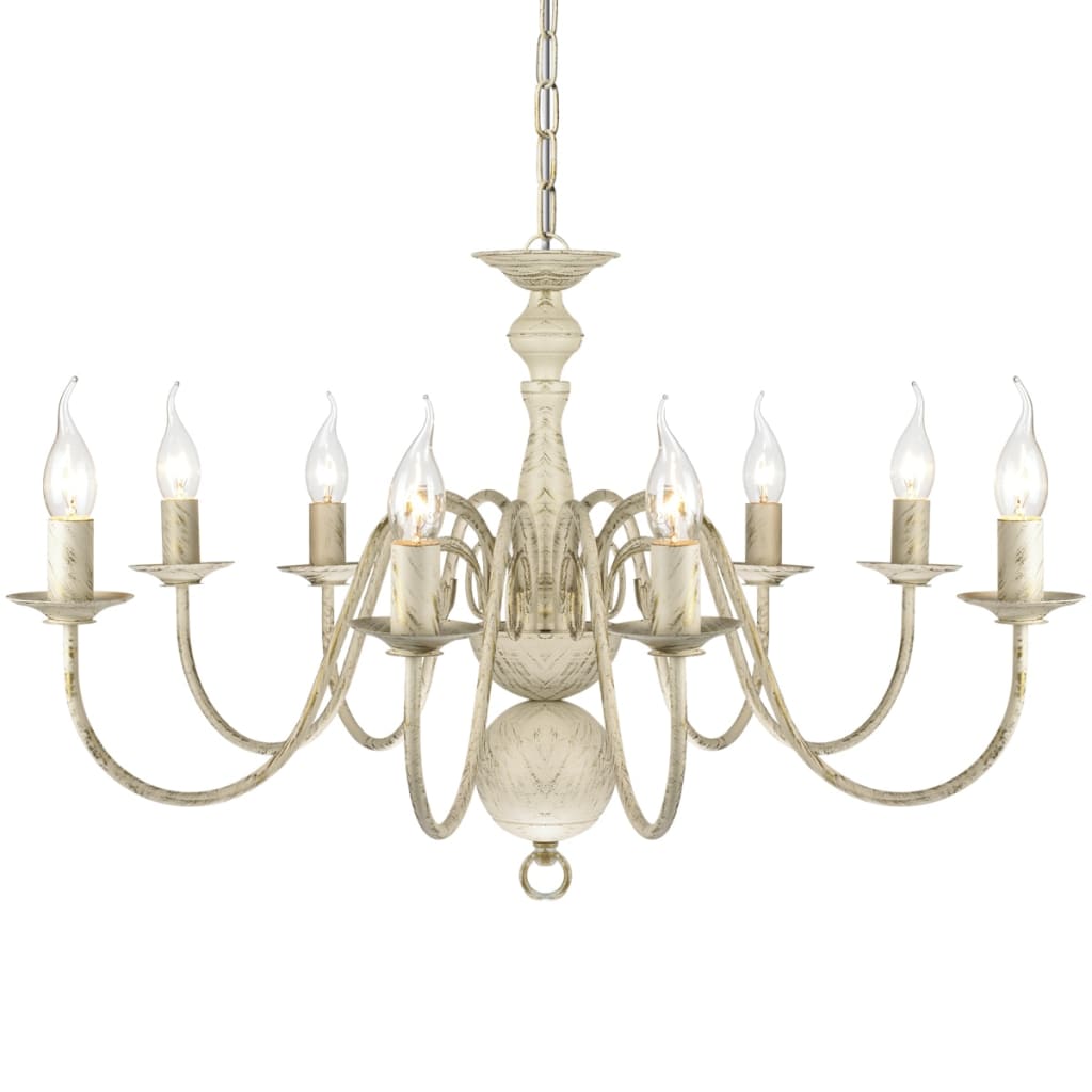 8718475891390_g_en_hd_1 vidaXL Antique White Metal Chandelier 8 x E14 Bulbs - Image 3