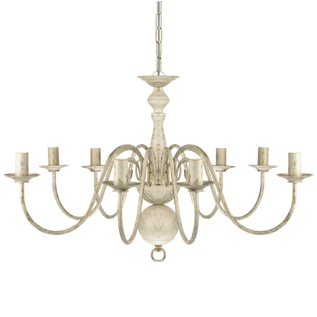 8718475891390_g_en_hd_2 vidaXL Antique White Metal Chandelier 8 x E14 Bulbs - Image 4