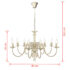 vidaXL Antique White Metal Chandelier 8 x E14 Bulbs - Image 6