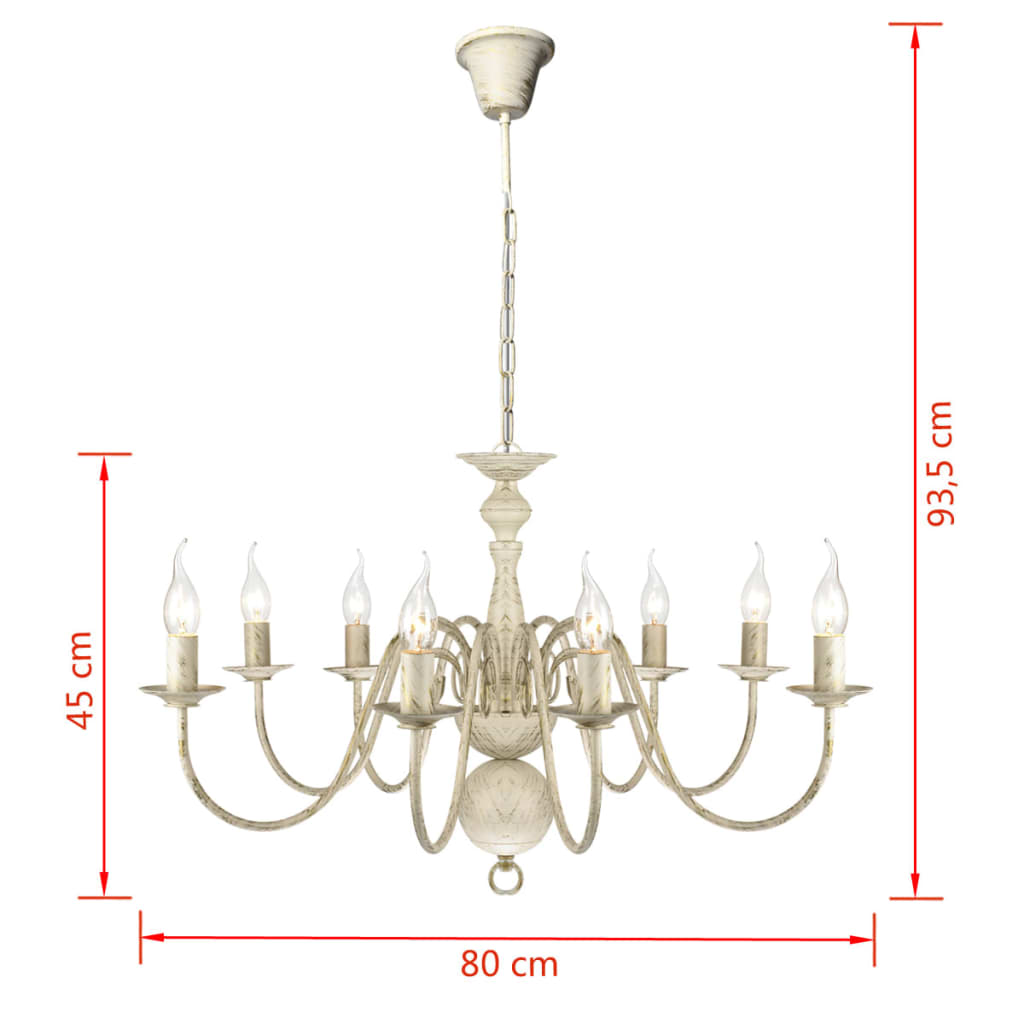 8718475891390_g_en_hd_4 vidaXL Antique White Metal Chandelier 8 x E14 Bulbs - Image 6