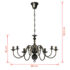 vidaXL Antique Black Metal Chandelier 8 x E14 Bulbs - Image 6