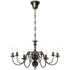 vidaXL Antique Black Metal Chandelier 8 x E14 Bulbs