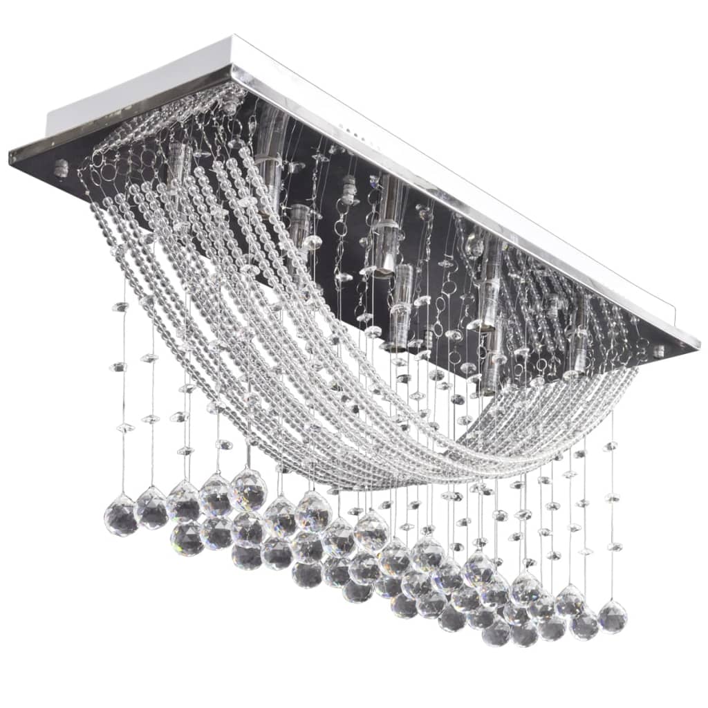 8718475891475_a_en_hd_1 vidaXL Ceiling Lamp with Glittering Glass Crystal Beads 8 x G9 29 cm - Image 2