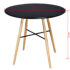 vidaXL Dining Table MDF Round Black - Image 3