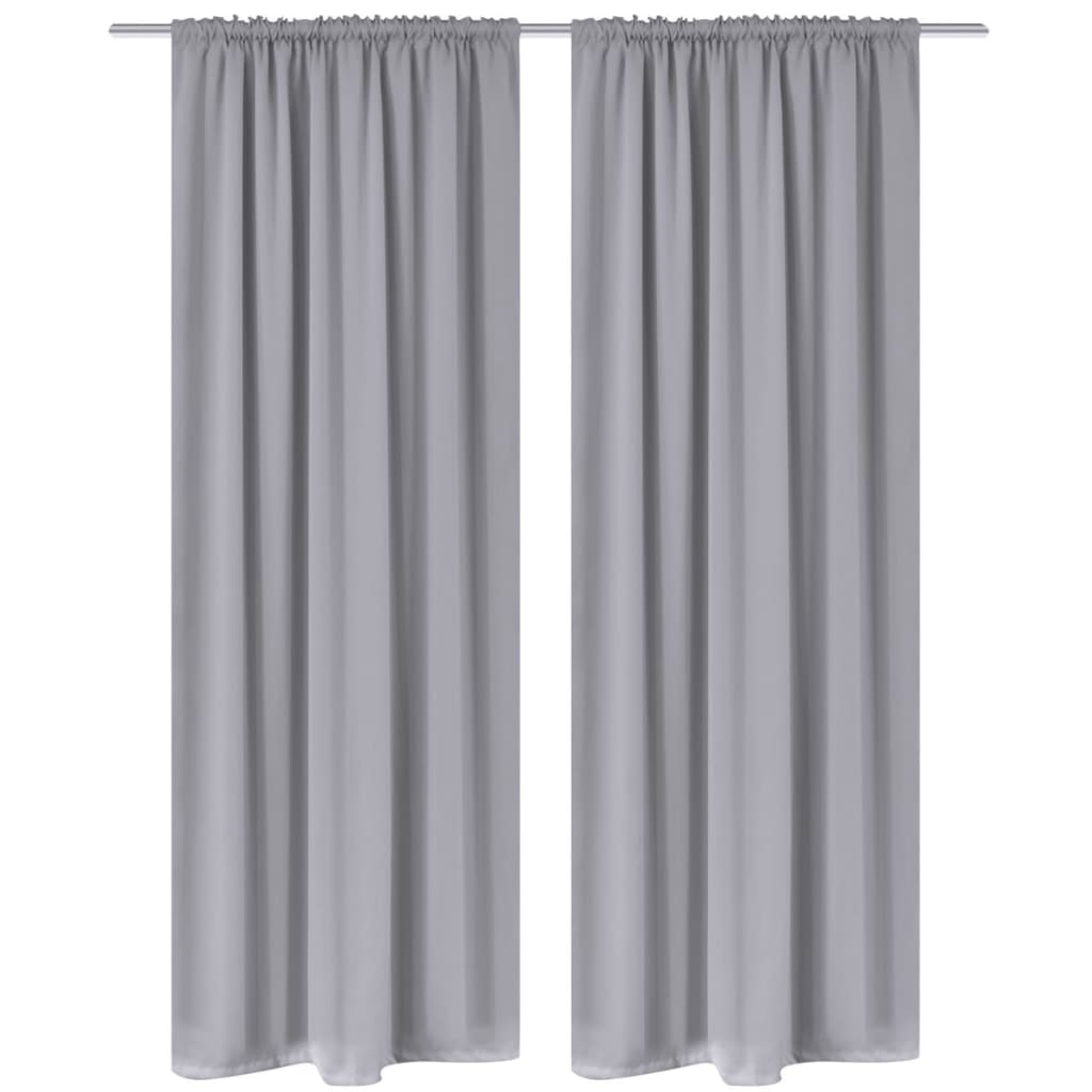 8718475898900_a_en_hd_1 vidaXL 2 pcs Grey Slot-Headed Blackout Curtains 135 x 245 cm - Image 1