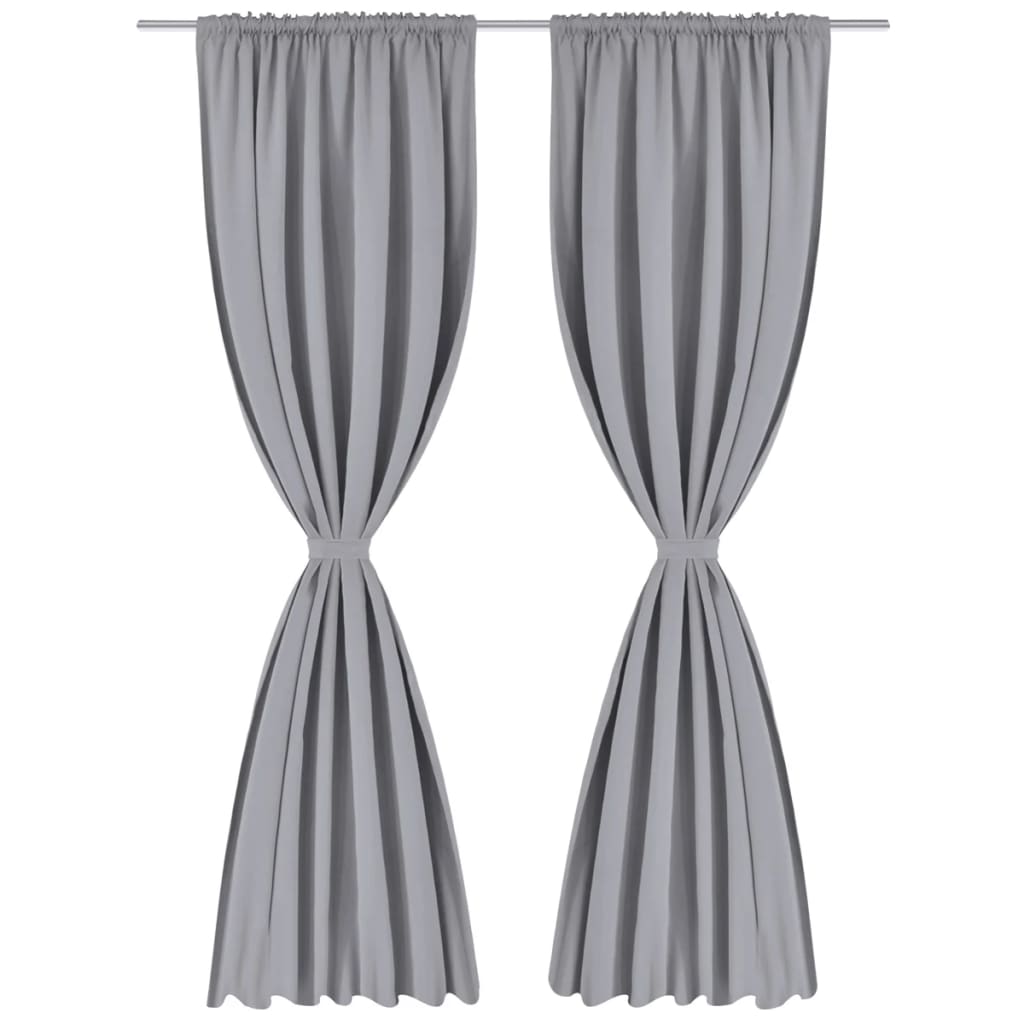 8718475898900_g_en_hd_1 vidaXL 2 pcs Grey Slot-Headed Blackout Curtains 135 x 245 cm - Image 2