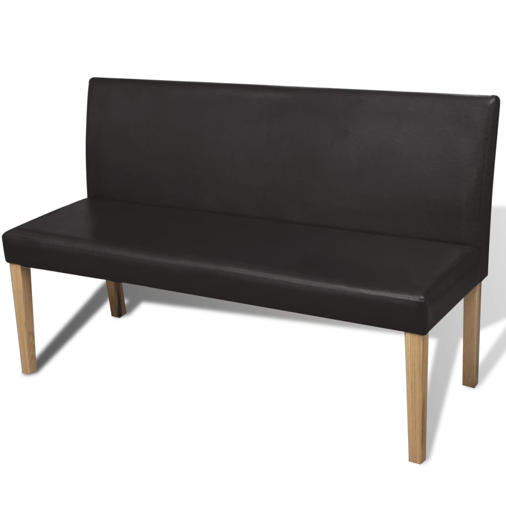 8718475899259_a_en_hd_1 vidaXL Bench 139.5 cm Dark Brown Faux Leather - Image 2
