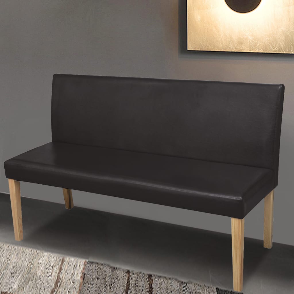 8718475899259_m_en_hd_1 vidaXL Bench 139.5 cm Dark Brown Faux Leather - Image 1