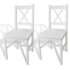 vidaXL Dining Chairs 2 pcs White Pinewood