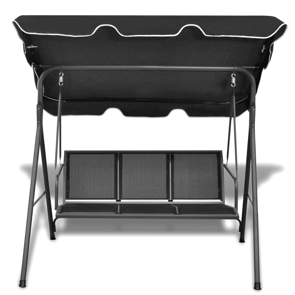 8718475905592_g_en_hd_1 vidaXL Garden Swing Bench with Canopy Black - Image 2
