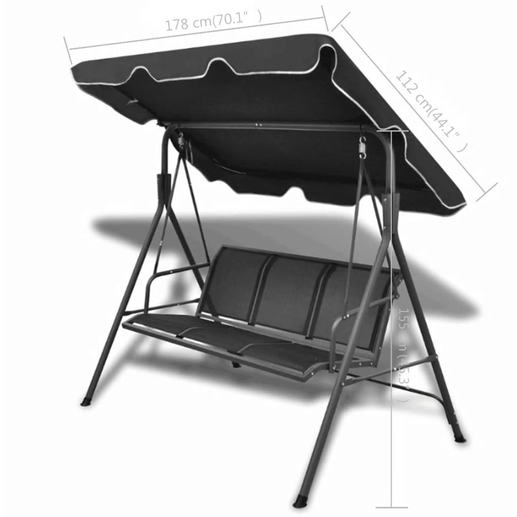 8718475905592_g_en_hd_5 vidaXL Garden Swing Bench with Canopy Black - Image 6