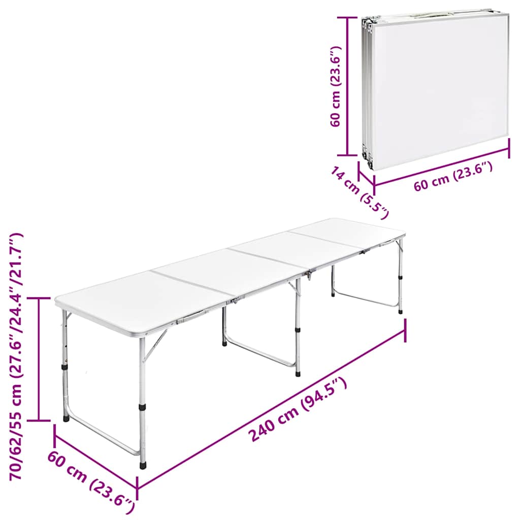 8718475908364_g_en_hd_3 vidaXL Foldable Camping Table Height Adjustable Aluminium 240 x 60 cm - Image 4