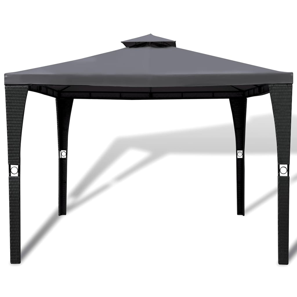 8718475908647_g_en_hd_1 vidaXL Poly Rattan Gazebo with Dark Grey Roof 3 x 3 m - Image 2