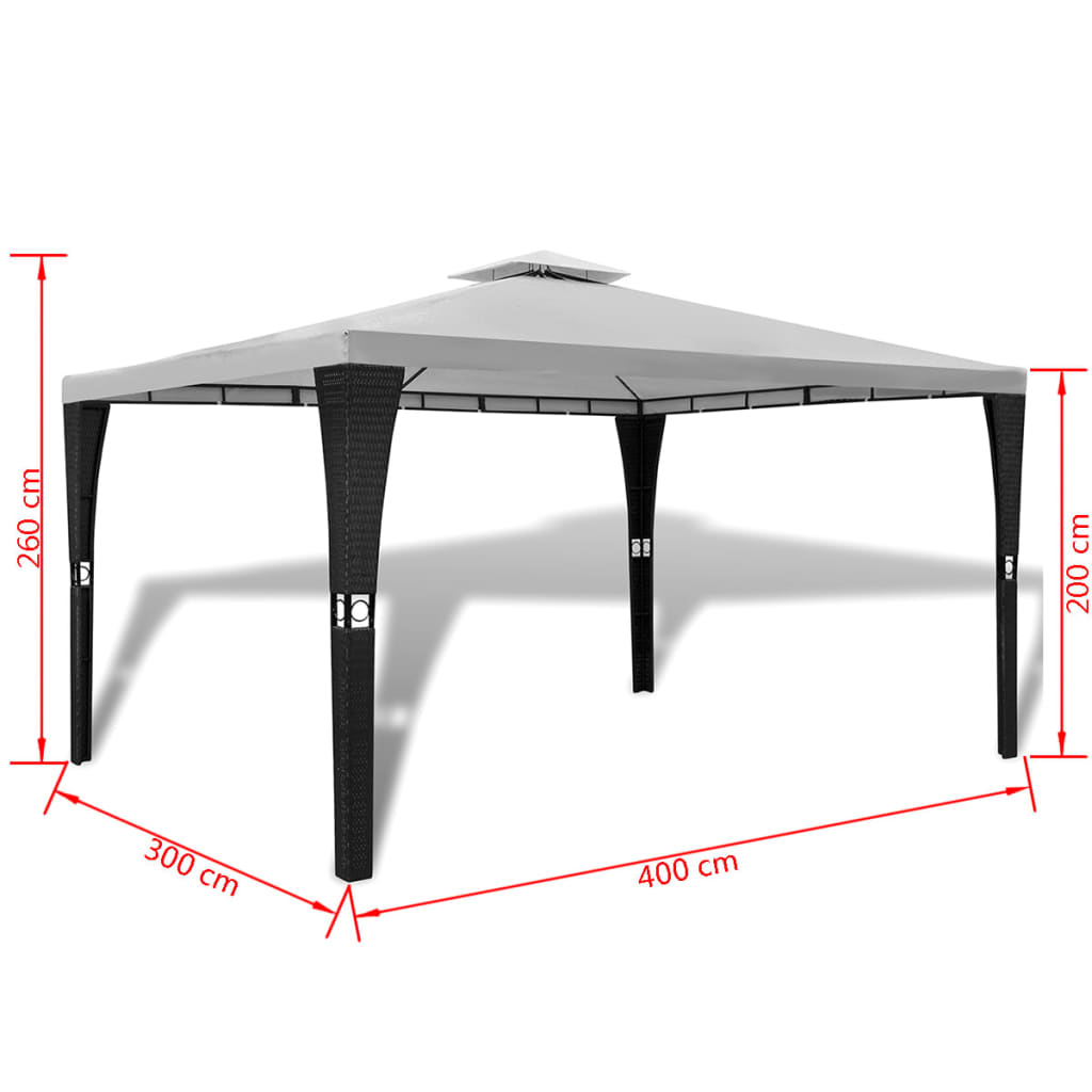 8718475908654_g_en_hd_6 vidaXL Poly Rattan Gazebo with Cream White Roof 3 x 4 m - Image 7