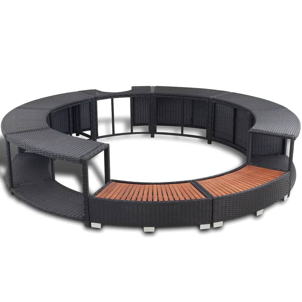 8718475908678_a_en_hd_1 vidaXL Hot Tub Surround Black Poly Rattan - Image 2