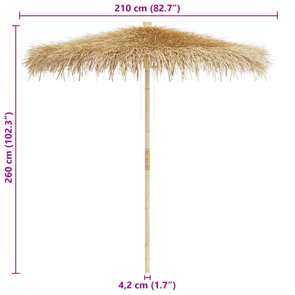 8718475909255_g_en_hd_10 vidaXL Bamboo Garden Parasol 270 cm with Banana Leaf Roof - Image 12