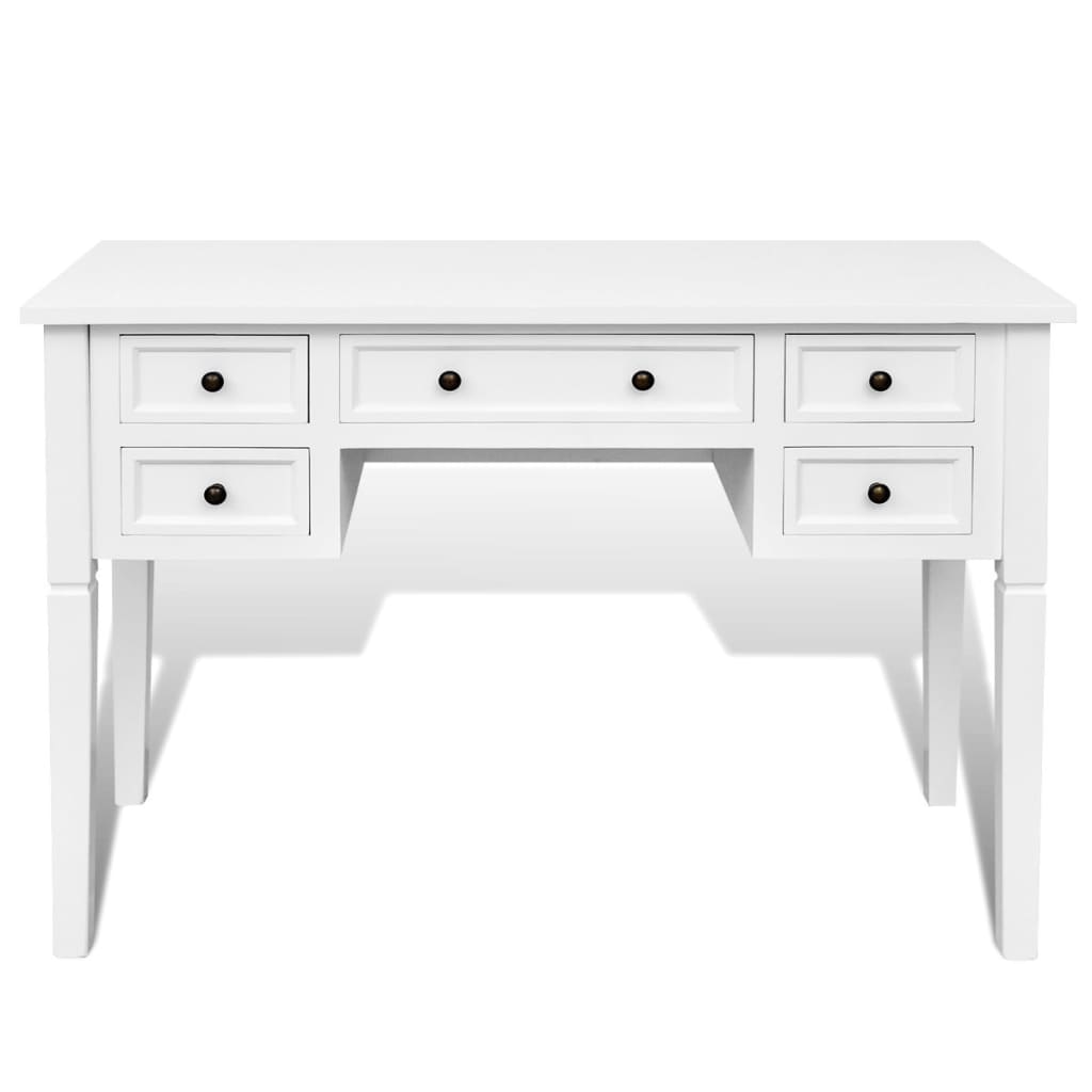 8718475909293_g_en_hd_1 White Writing Desk with 5 Drawers - Image 4