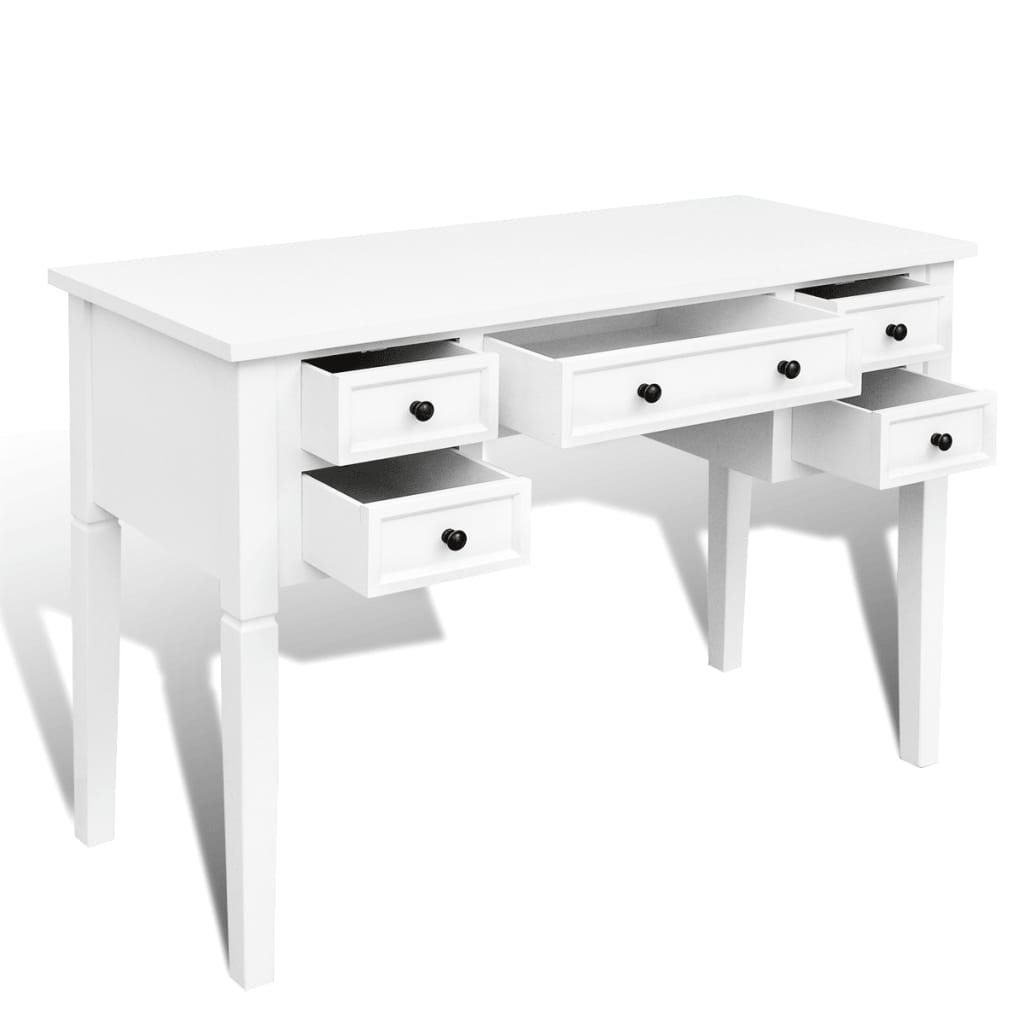 8718475909293_g_en_hd_2 White Writing Desk with 5 Drawers - Image 5