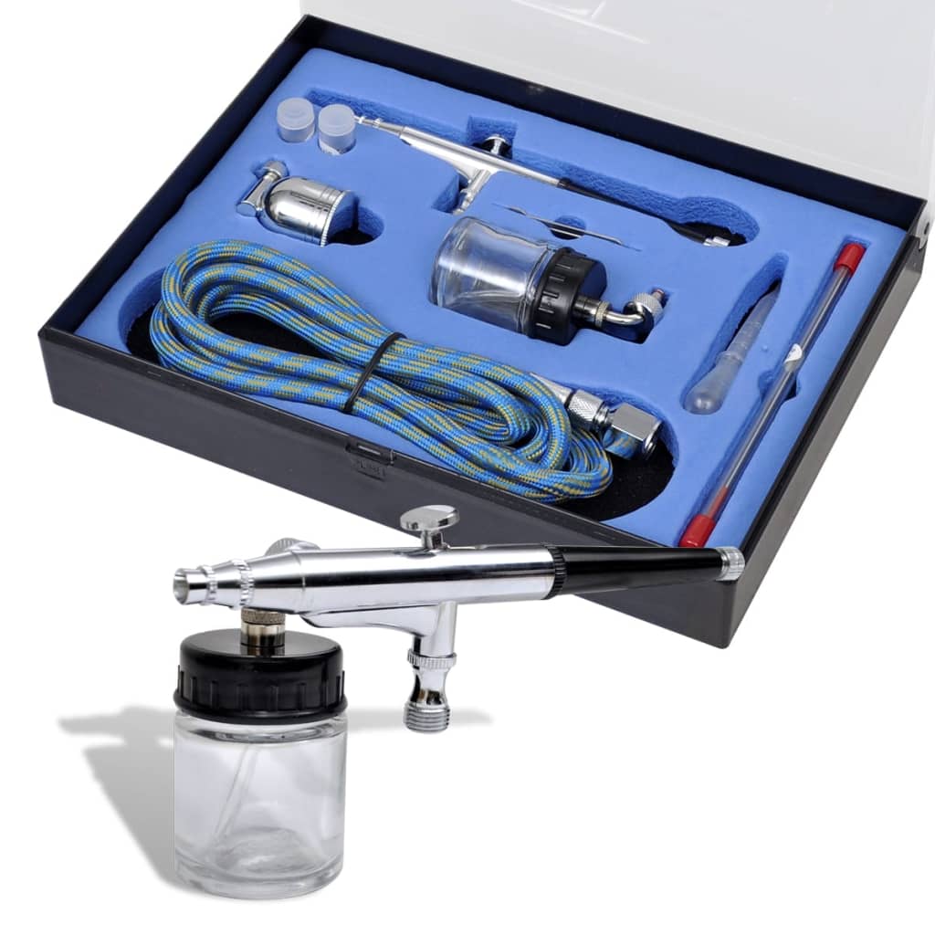 8718475910022_a_en_hd_1 vidaXL Airbrush Set with Glass Jar 0.2 / 0.3 / 0.5 mm Nozzles - Image 1