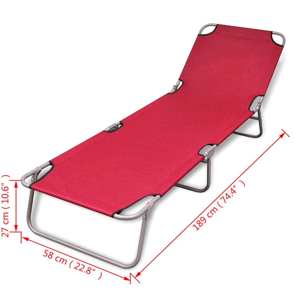 8718475910435_g_en_hd_5 vidaXL Folding Sun Lounger Powder-coated Steel Red - Image 6