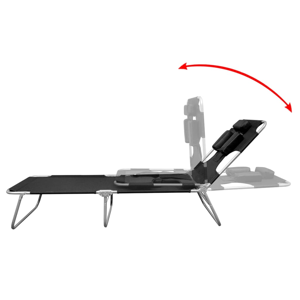 8718475910466_g_en_hd_2 vidaXL Folding Sun Lounger with Head Cushion Powder-coated Steel Black - Image 3