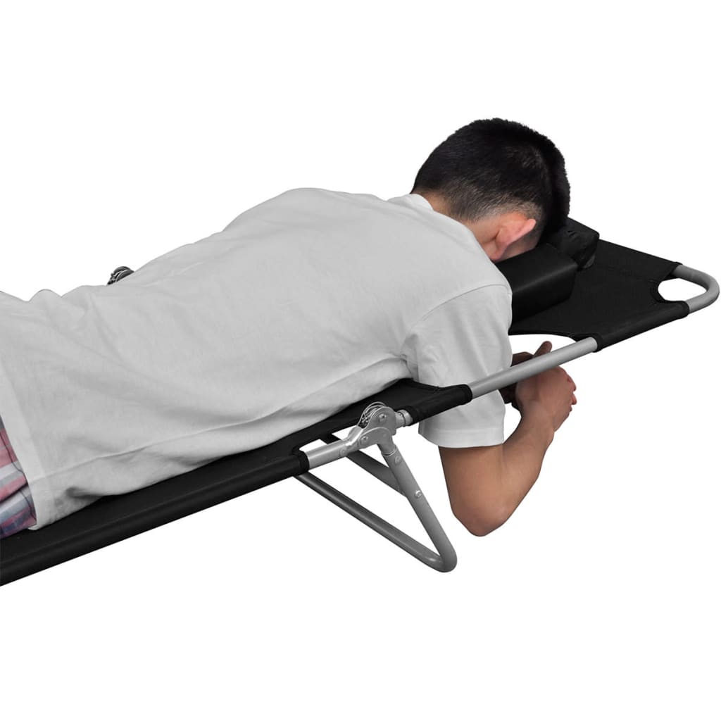 8718475910466_g_en_hd_3 vidaXL Folding Sun Lounger with Head Cushion Powder-coated Steel Black - Image 4