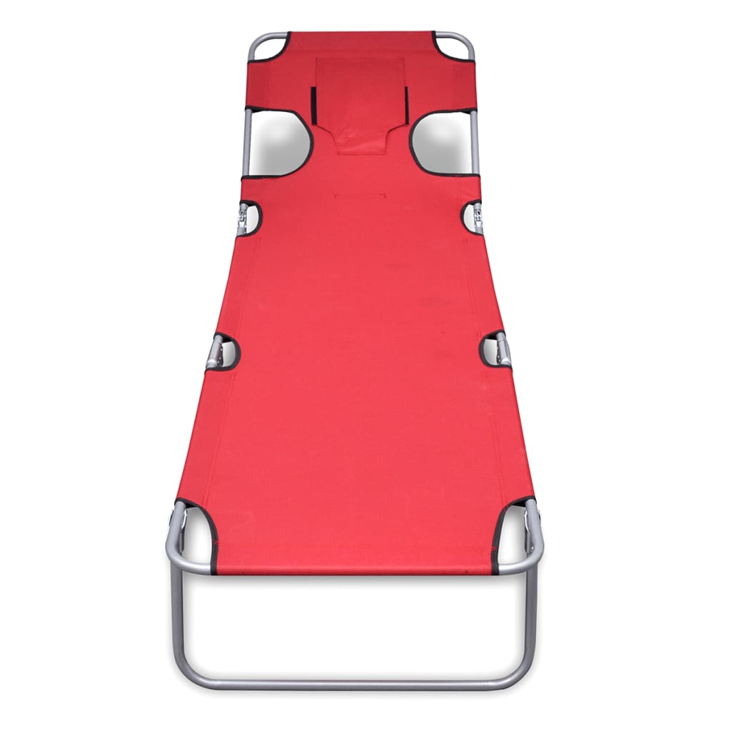8718475910473_g_en_hd_1 vidaXL Folding Sun Lounger with Head Cushion Powder-coated Steel Red - Image 2