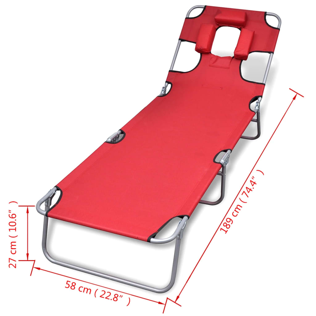 8718475910473_g_en_hd_6 vidaXL Folding Sun Lounger with Head Cushion Powder-coated Steel Red - Image 7