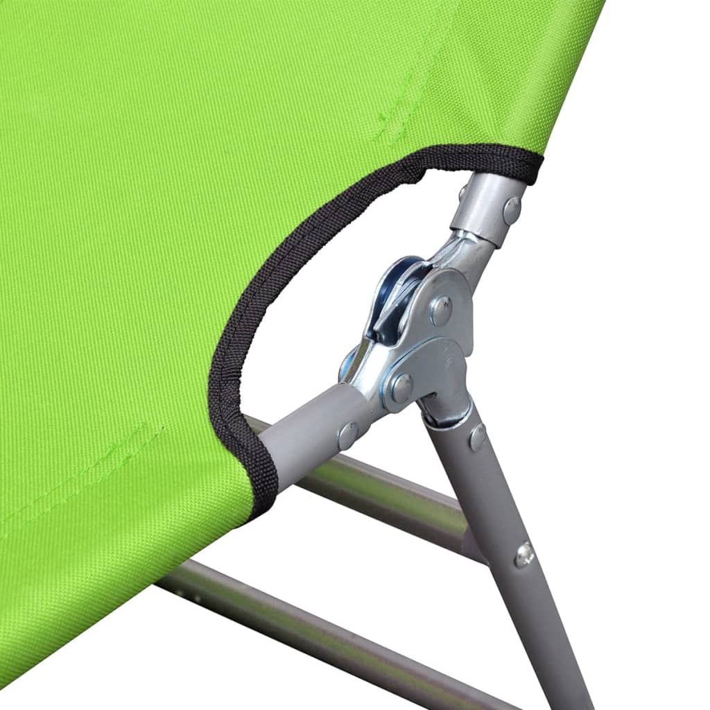 8718475910480_g_en_hd_4 vidaXL Folding Sun Lounger with Head Cushion Powder-coated Steel Green - Image 5